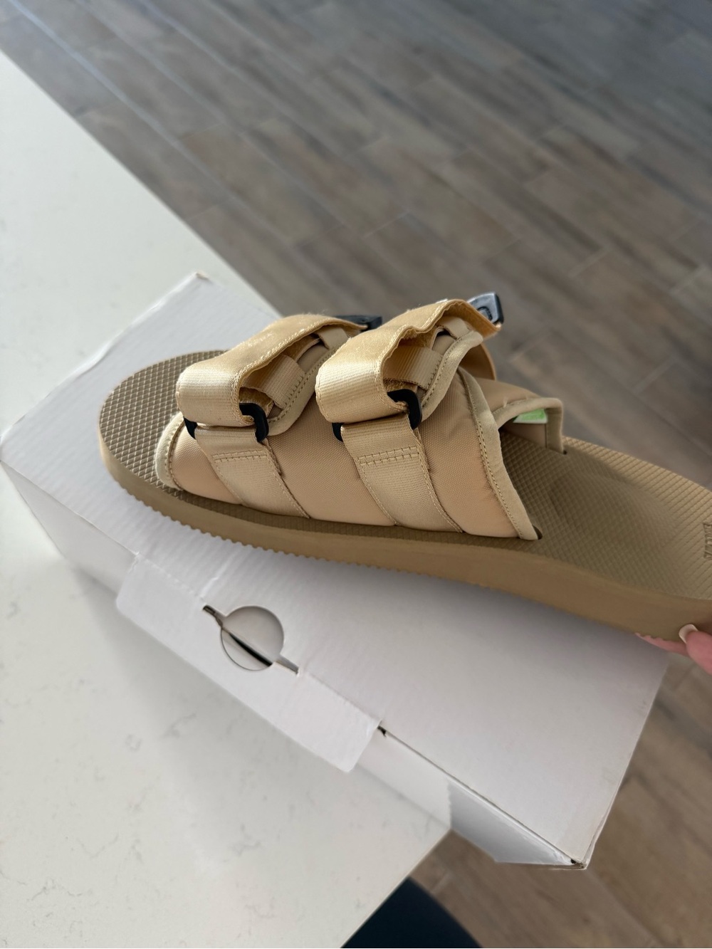 Suicoke Beige Double-Strap Slide Sandals